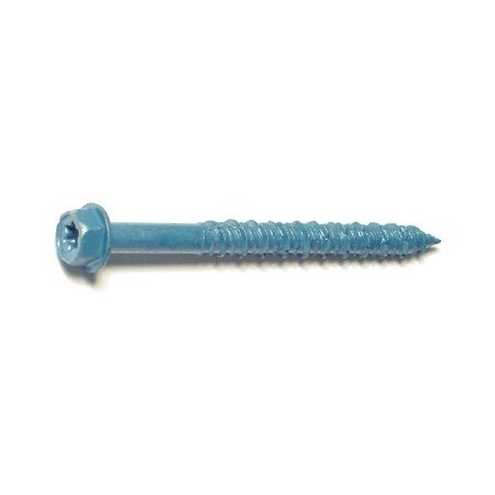 Torquemaster Masonry Screw, 1/4" Dia., Hex, 2 3/4 in L, Steel Blue Ruspert, 100 PK 54269